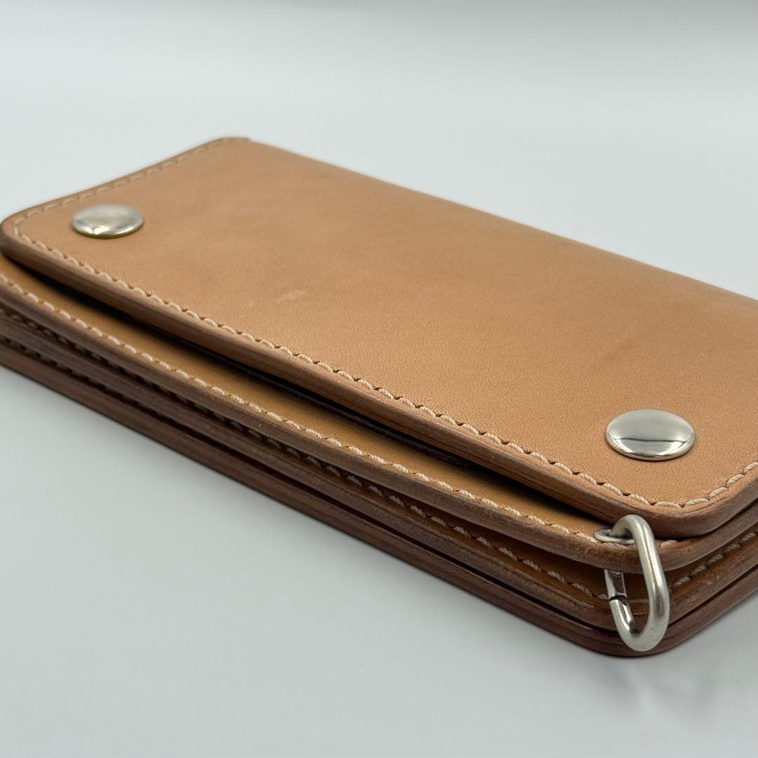 トラッカーウォレット(ナチュラル) サドルレザー　タロンジッパー　真鍮ニッケル