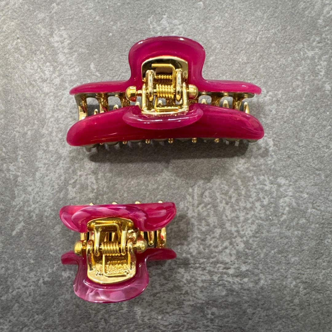 acca ピンク クリップヘアアクセサリー2個セット