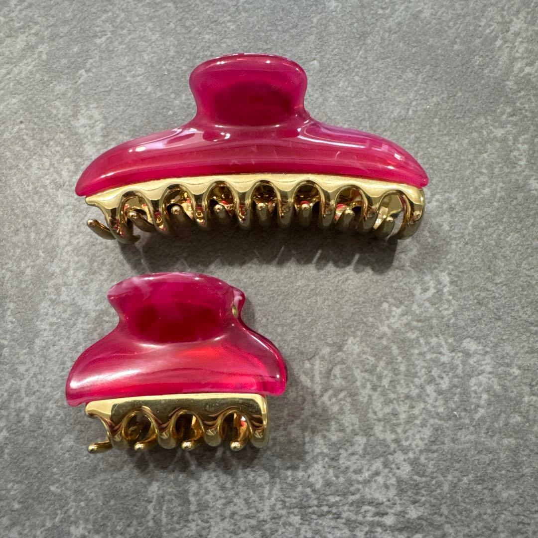 acca ピンク クリップヘアアクセサリー2個セット