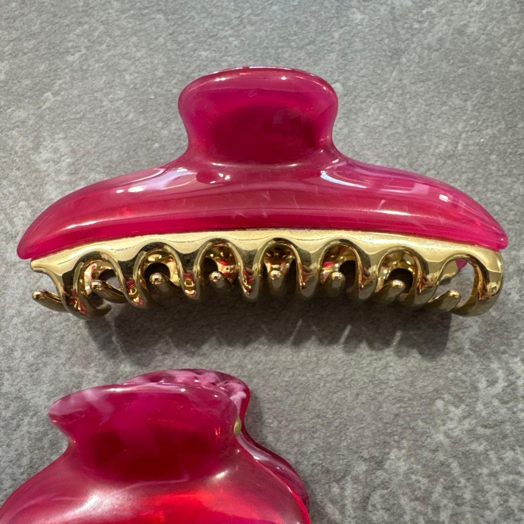 acca ピンク クリップヘアアクセサリー2個セット