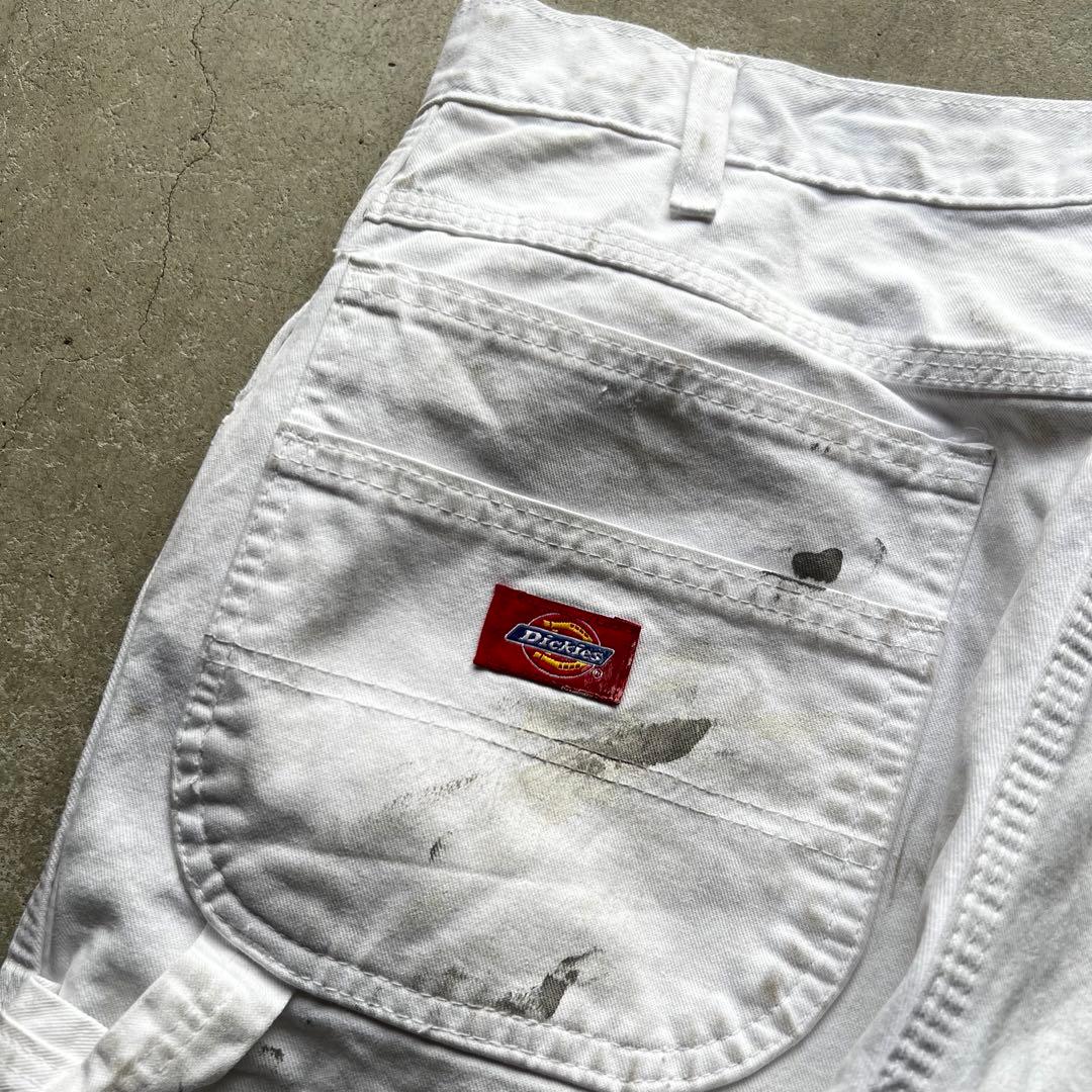 DICKIES ペンキ グランジ ホワイト ペインターパンツ W33