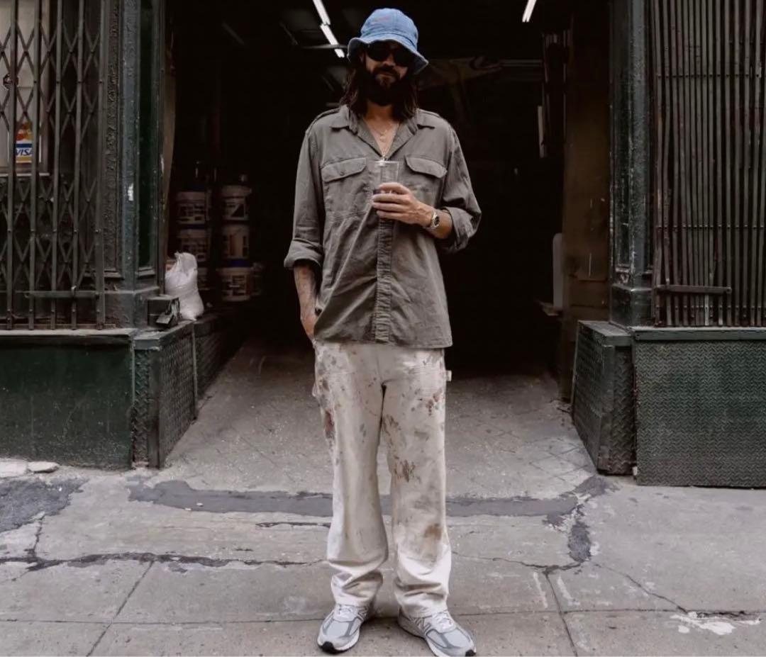 DICKIES ペンキ グランジ ホワイト ペインターパンツ W33