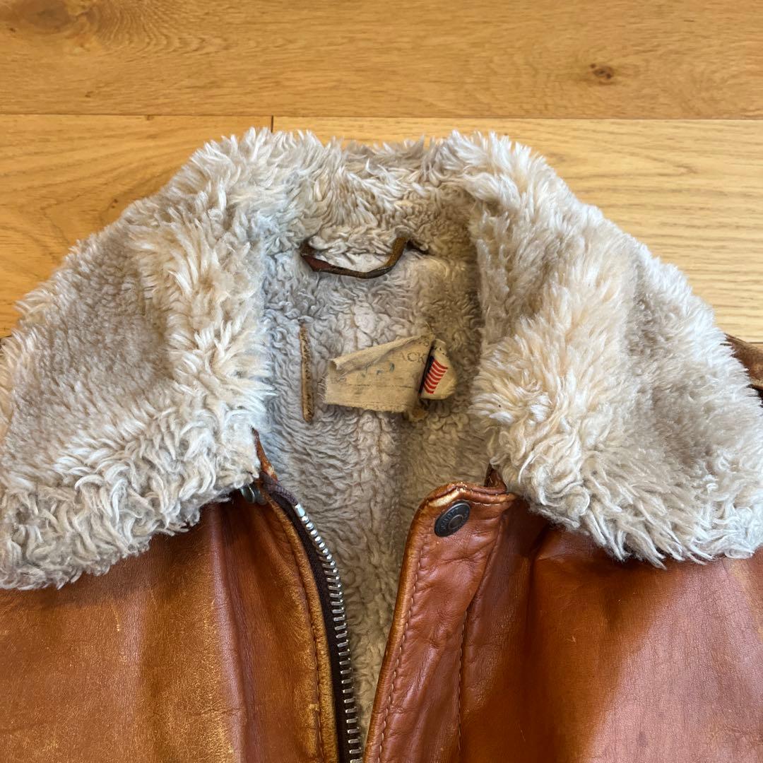 ヤ*グ様 レザー ファー付きブラウンジャケット　ショット　schott Ａ２　a