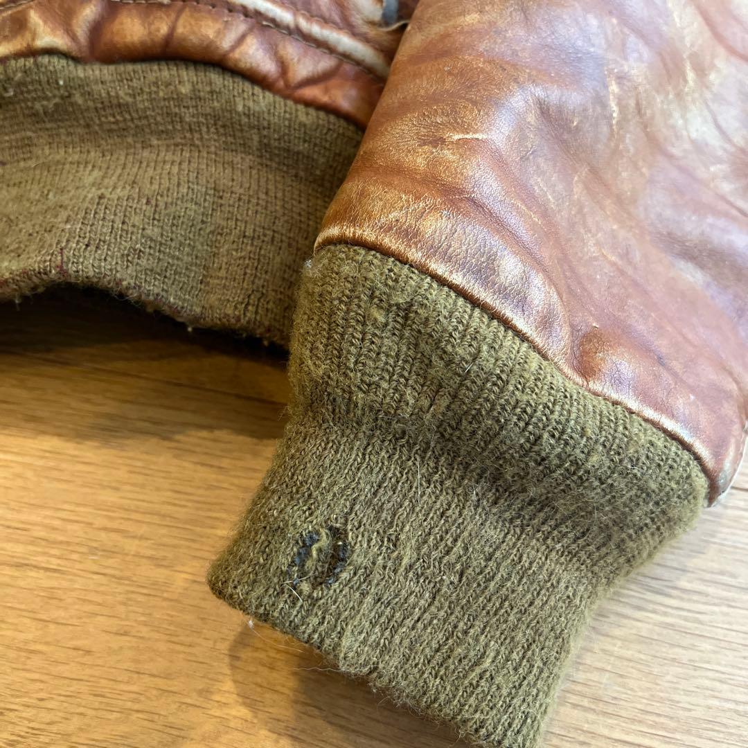 ヤ*グ様 レザー ファー付きブラウンジャケット　ショット　schott Ａ２　a