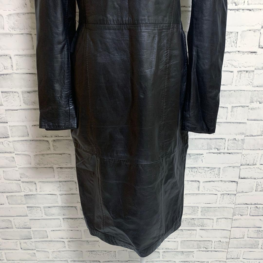 【GIANFRANCO FERRE】イタリア製　ブラック　レザー　ワンピース