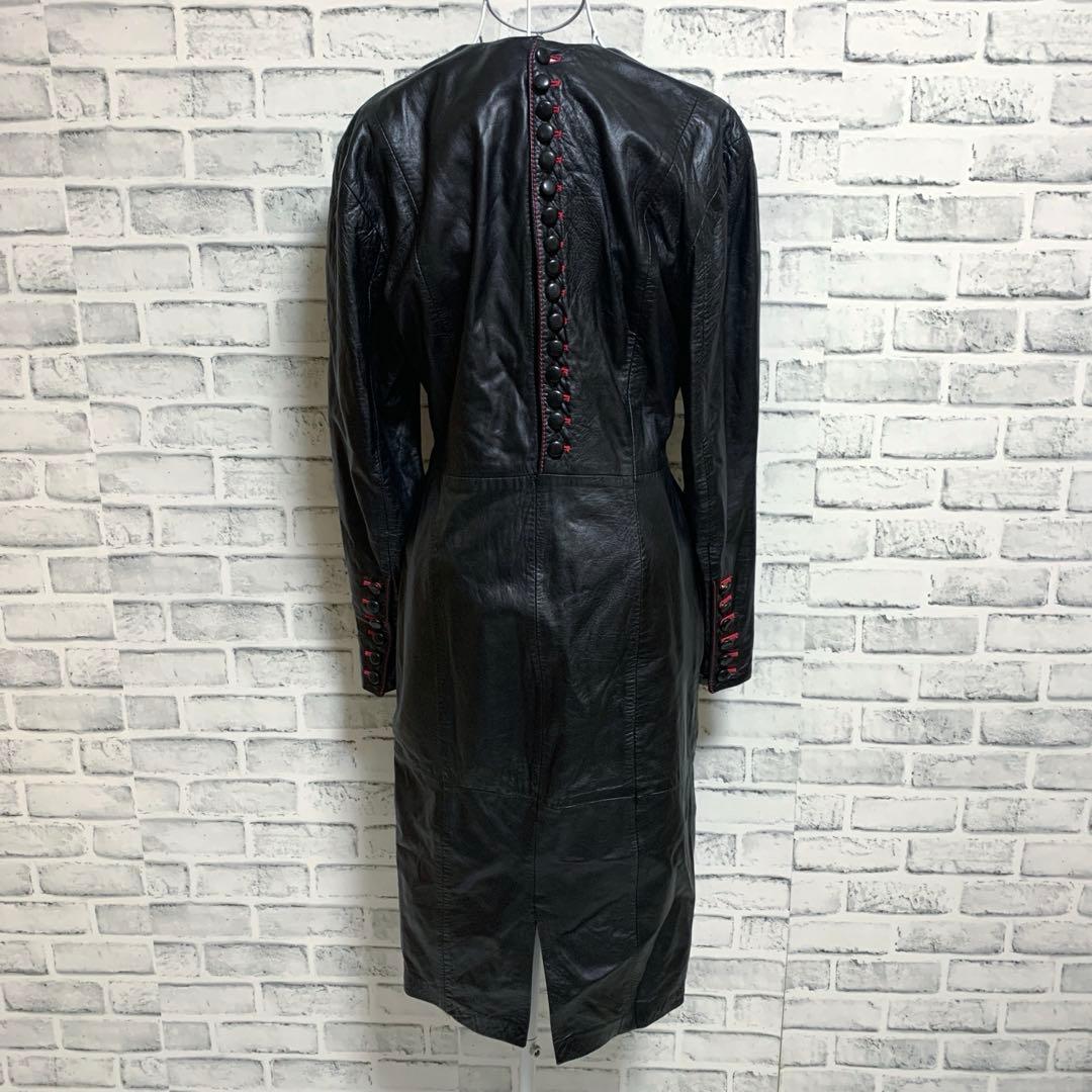 【GIANFRANCO FERRE】イタリア製　ブラック　レザー　ワンピース