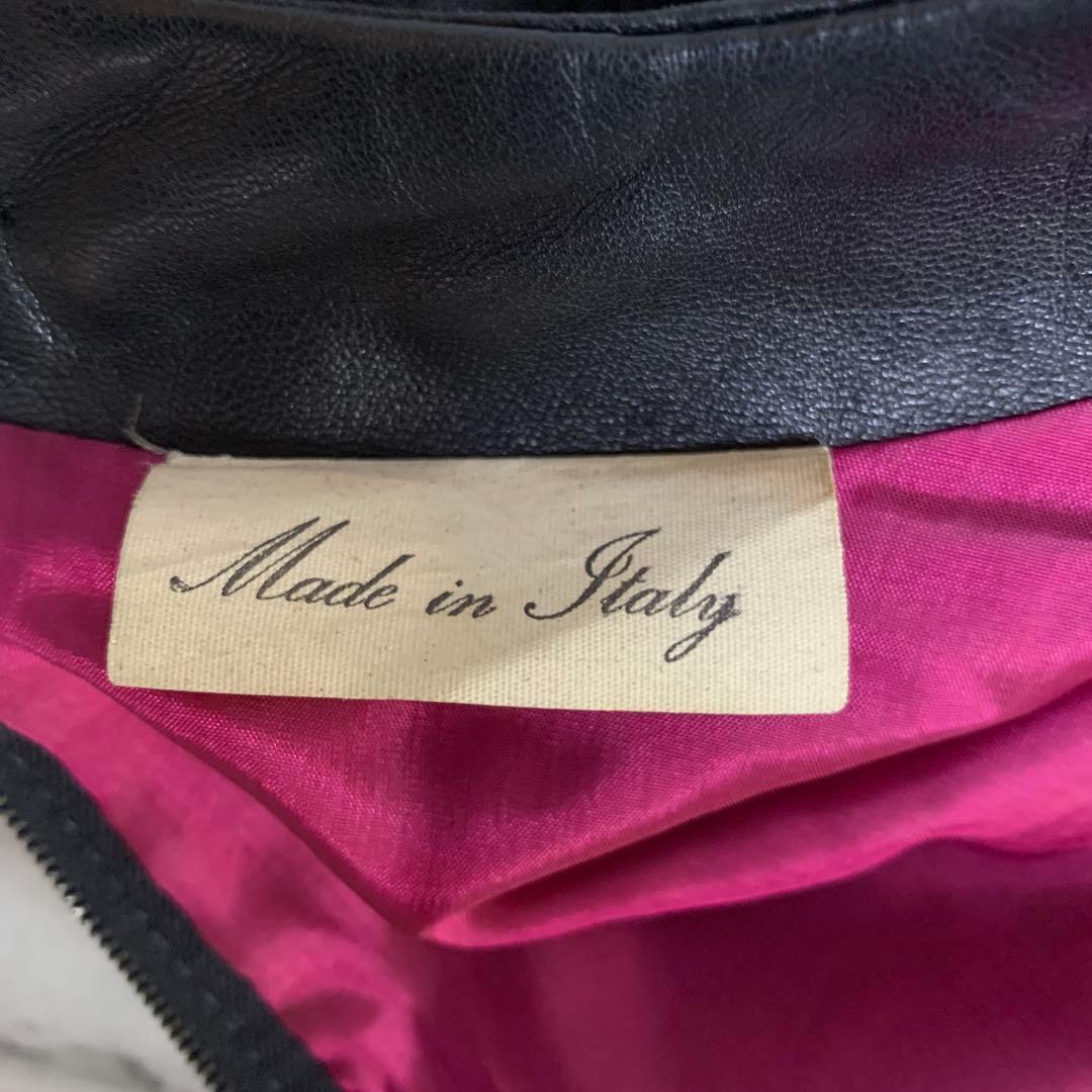 【GIANFRANCO FERRE】イタリア製　ブラック　レザー　ワンピース