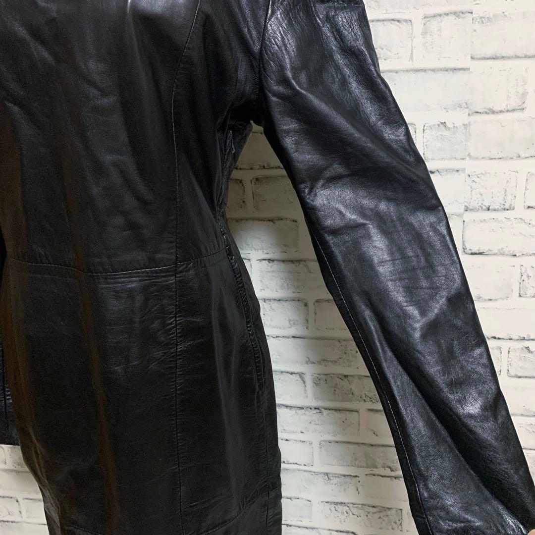 【GIANFRANCO FERRE】イタリア製　ブラック　レザー　ワンピース