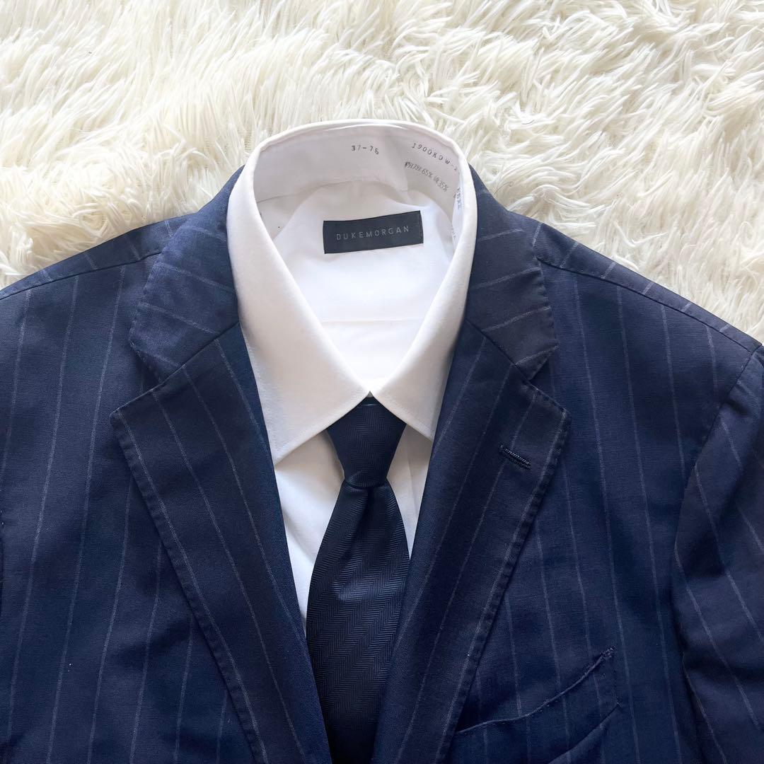 <美品>LARDINI ネイビー ウール スーツ サイズ52