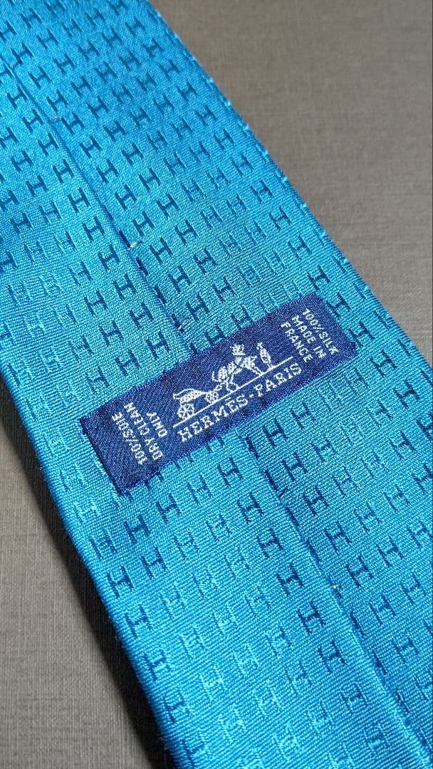 【HERMES】 エルメス②［ネクタイ］H柄　ファソネ　シルク100%