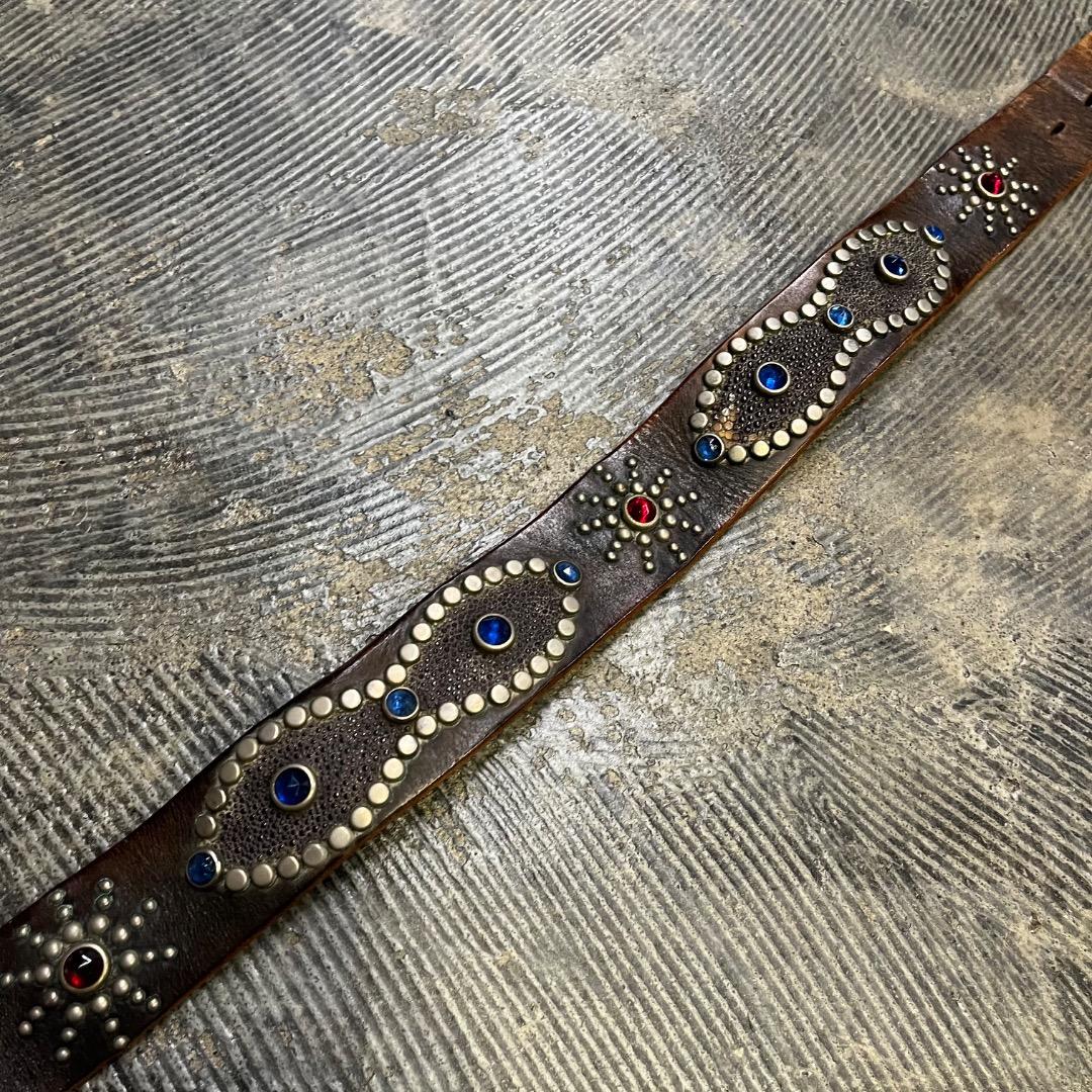 solid brass htc レザー ベルト ヴィンテージ ネイティブ 32