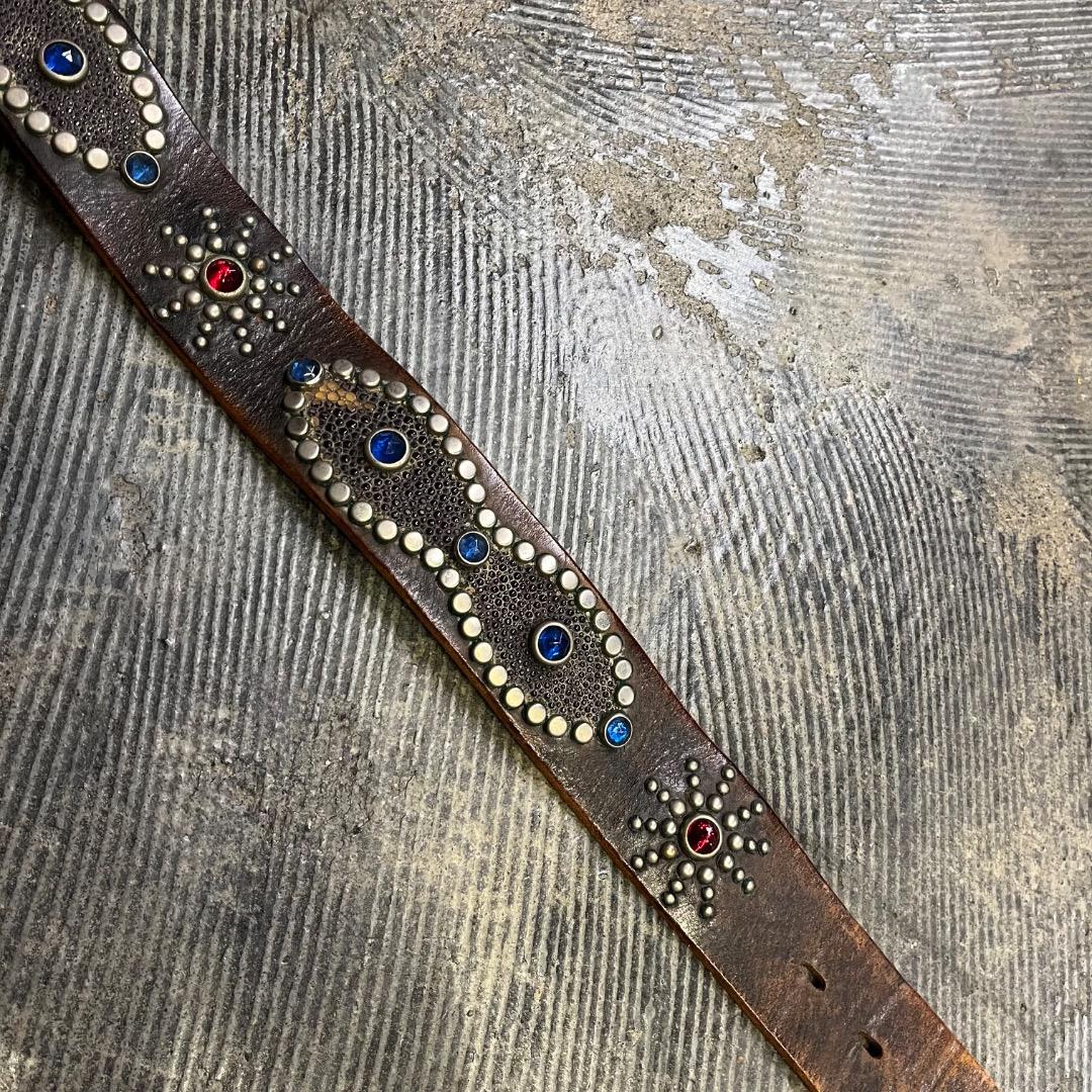 solid brass htc レザー ベルト ヴィンテージ ネイティブ 32