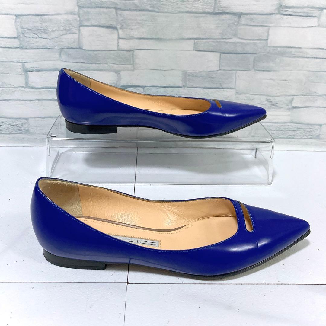 PELLICO ペリーコ フラットシューズ 本革 アネッリ ブルー 37 24