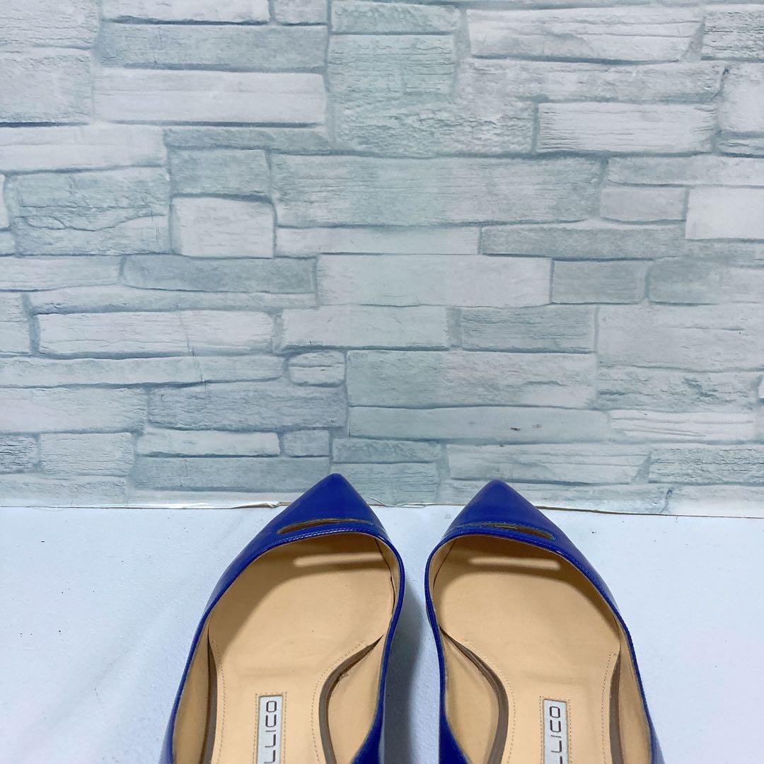 PELLICO ペリーコ フラットシューズ 本革 アネッリ ブルー 37 24