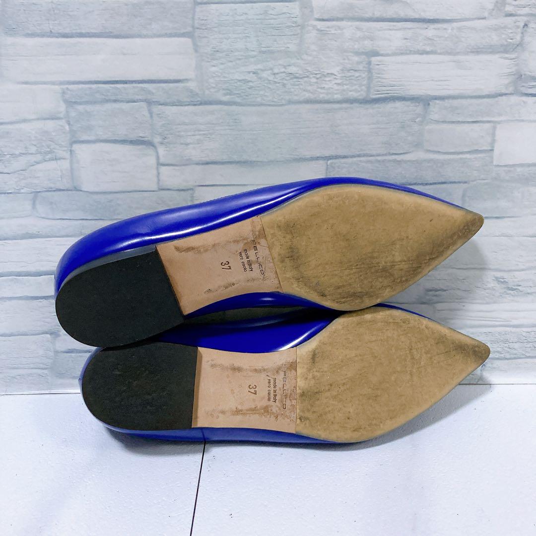 PELLICO ペリーコ フラットシューズ 本革 アネッリ ブルー 37 24