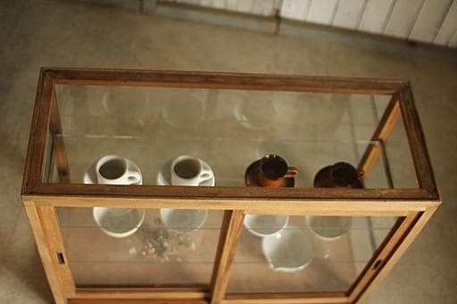 taka11古い木枠ガラスケース　パンケース　食器棚　店舗什器古道具