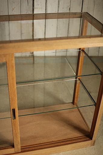 taka11古い木枠ガラスケース　パンケース　食器棚　店舗什器古道具