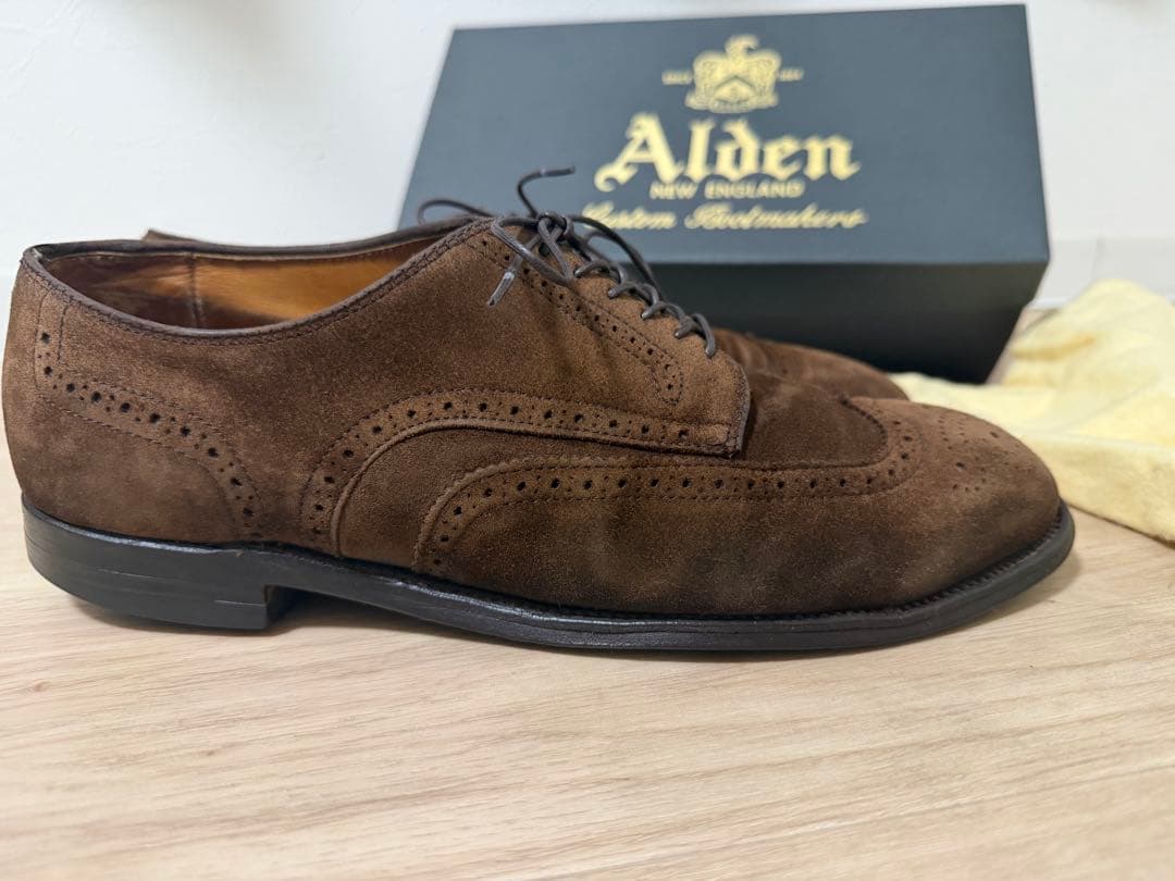 Alden ブラウン スエード ウィングチップ