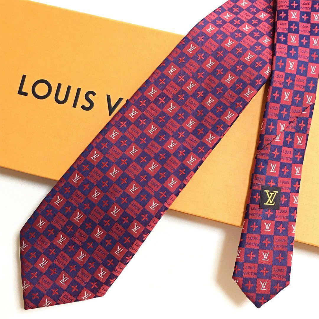未使用級 ルイヴィトン Louis Vuitton ネクタイ ダミエ LV柄