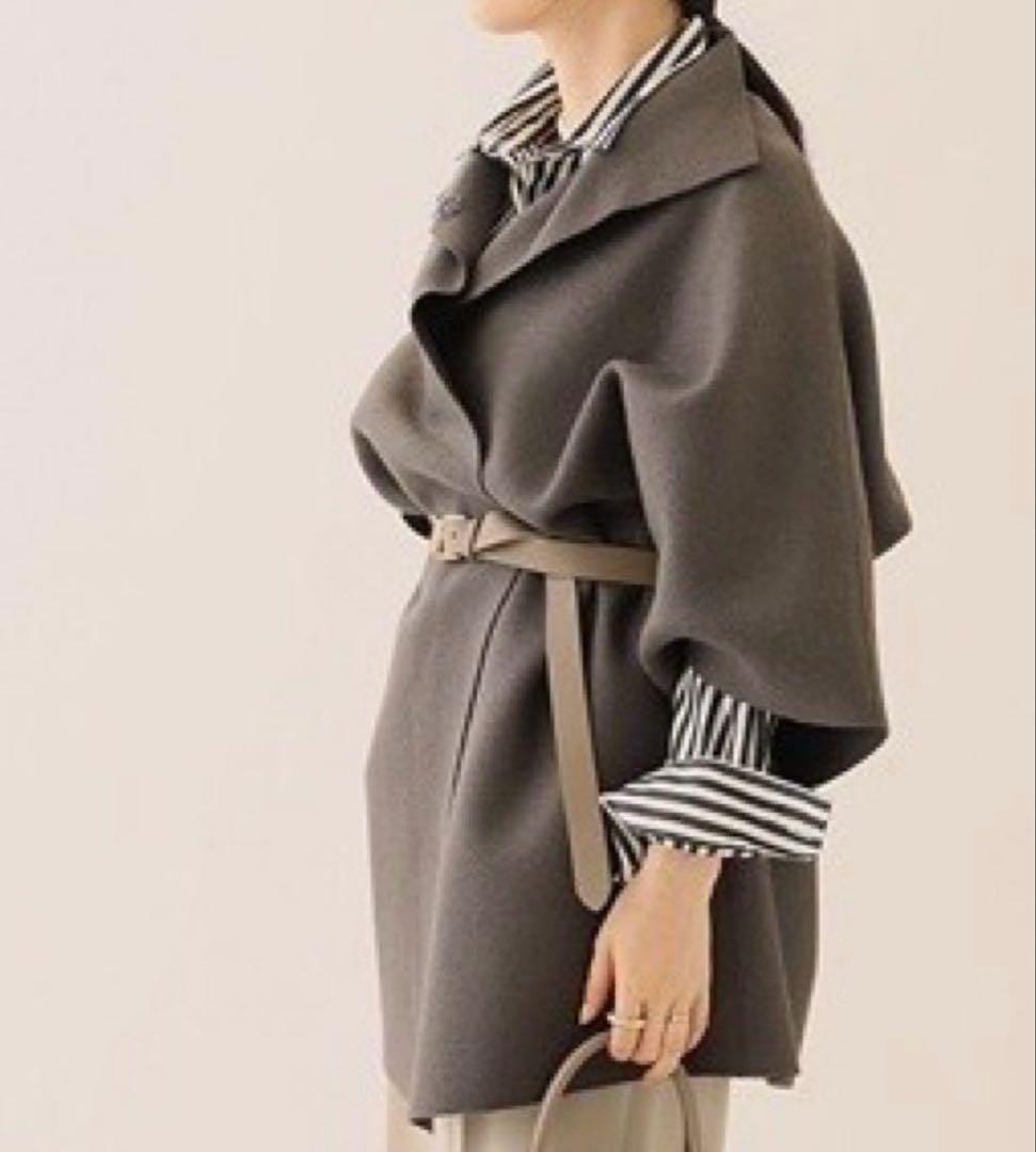 美品　希少　ハリスワーフロンドン　キモノマントル　コート　ポンチョ　グレー