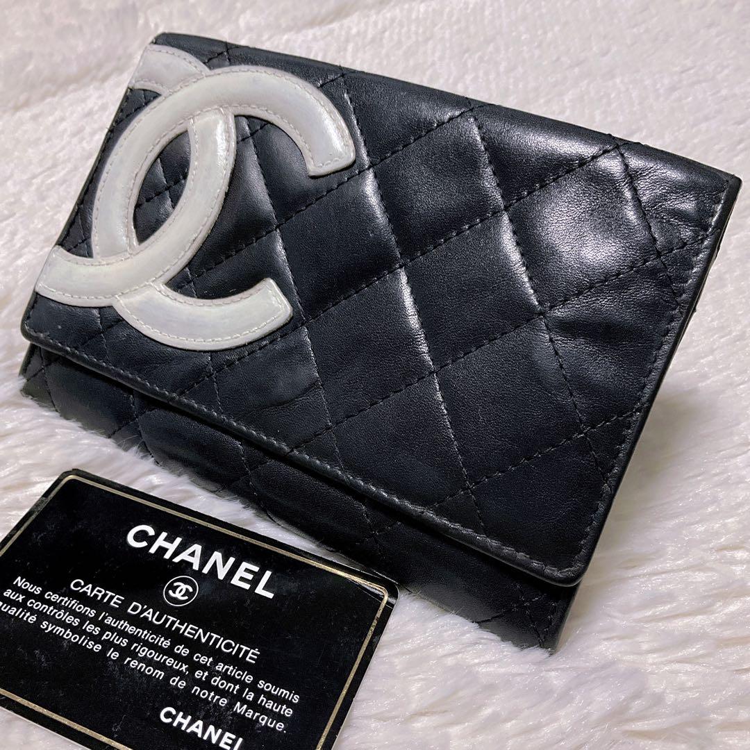 ♡希少♡CHANEL 二つ折り財布 カンボンライン マトラッセ ココマーク 黒