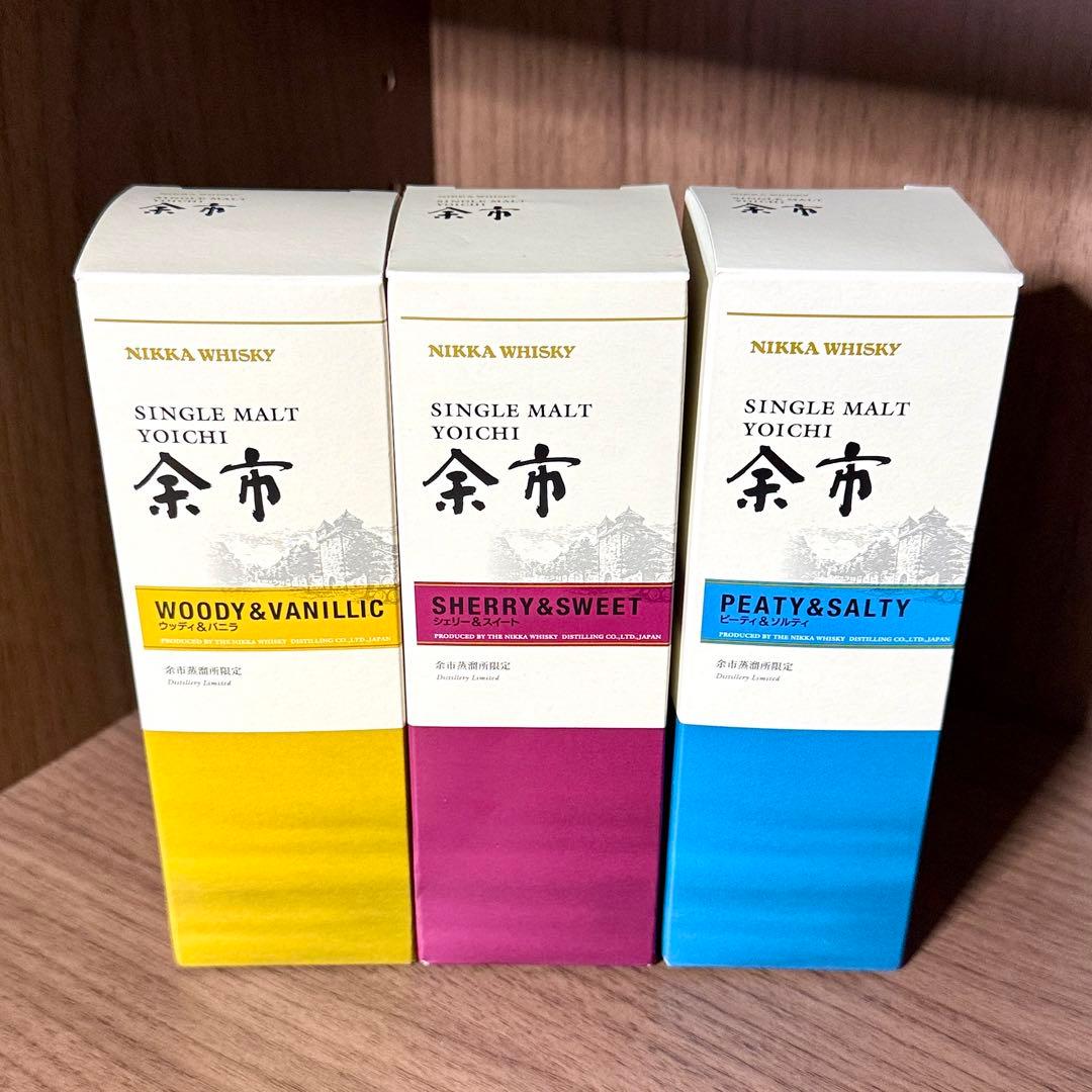 ニッカウイスキー 余市蒸溜所限定キーモルト3本セット 180mL