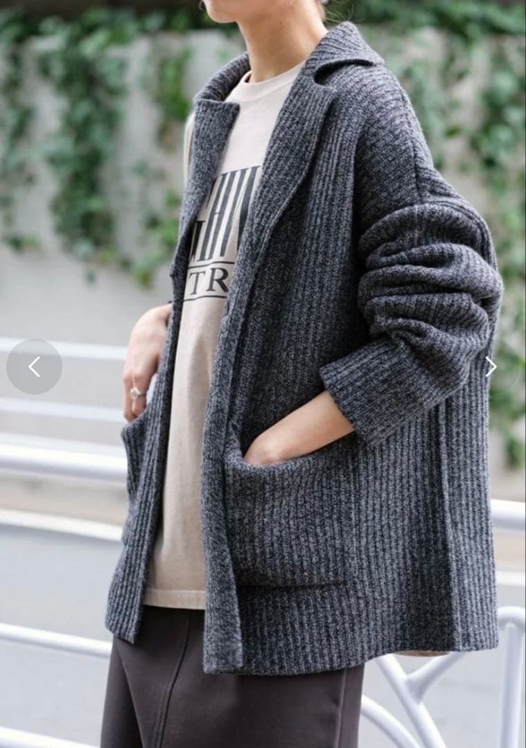 未使用級✨スピック&スパン オーバーサイズニットジャケット ゆったり