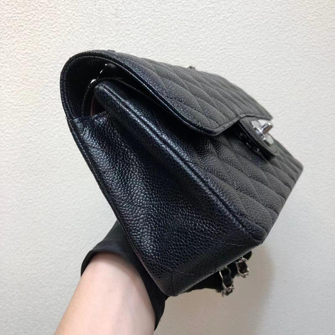 ブラック レザー ショルダーバッグ