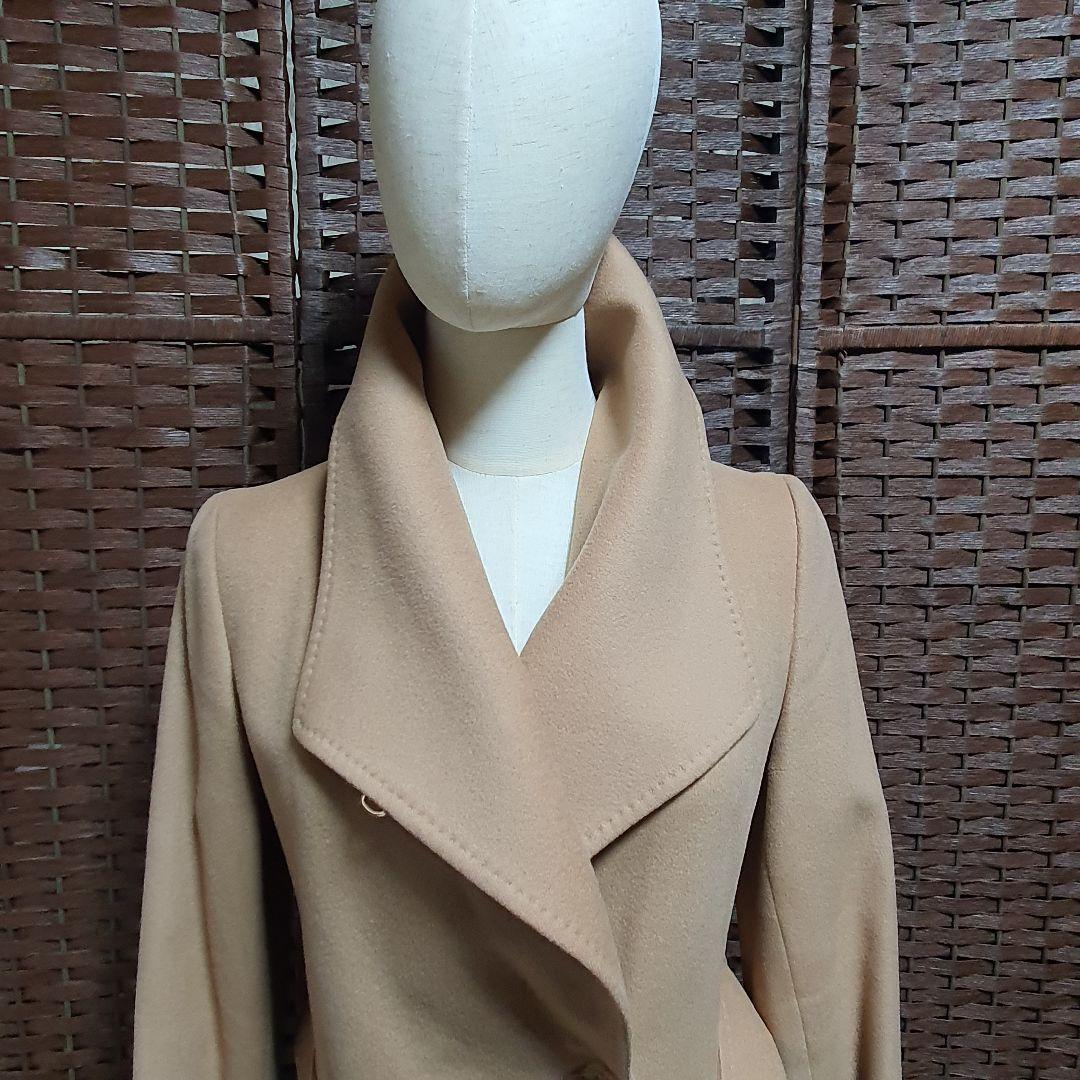 ROPE キャメル ロングコート ウエストベルト付き