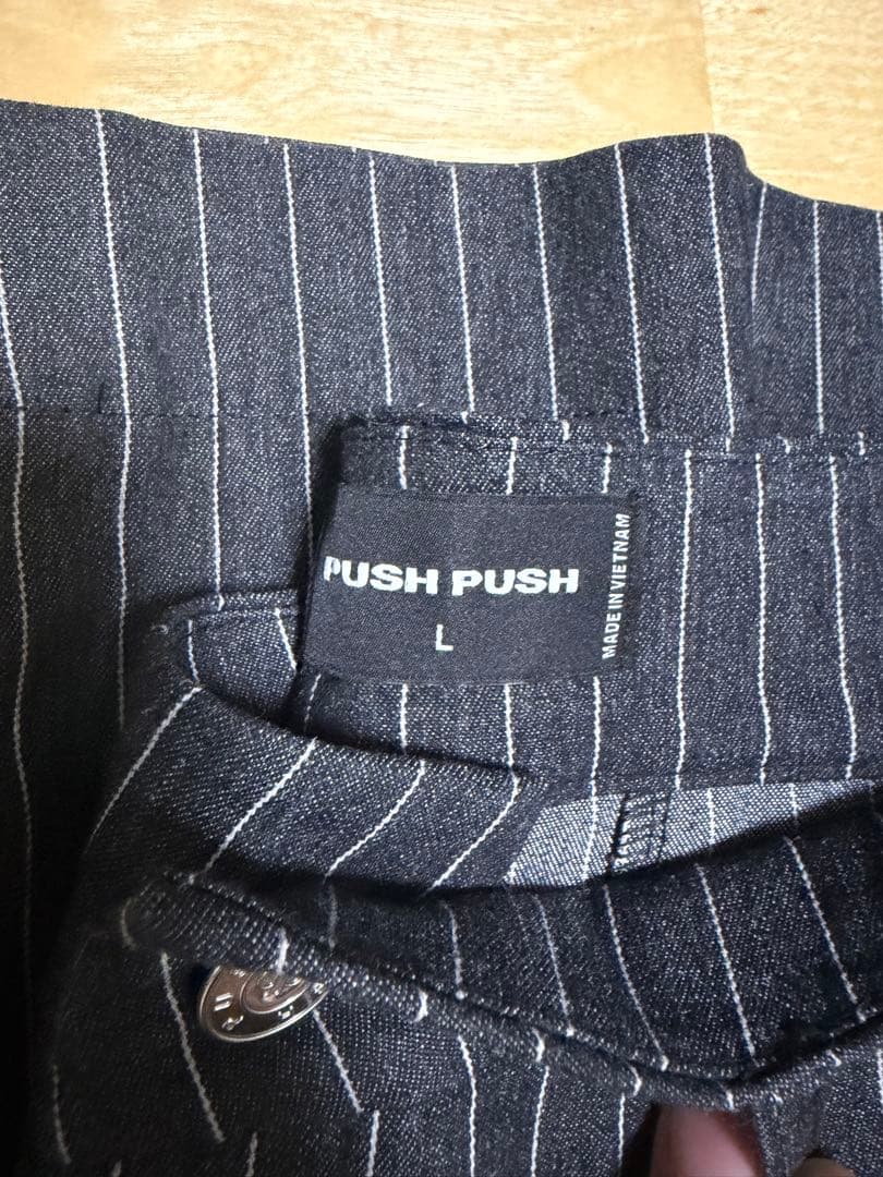 PUSH PUSH ストライプ　ブラック　L