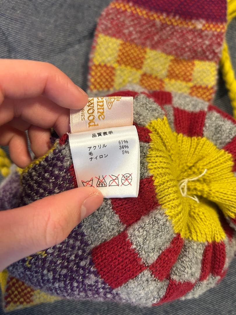 Vivienne Westwood ニット帽 ヴィヴィアン イエロー ポンポン