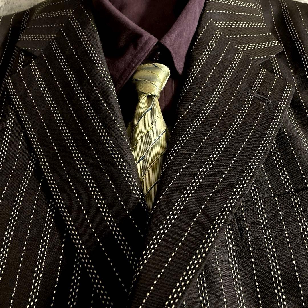 未使用 Yves Saint Laurent ネクタイ ステッチストライプスーツ