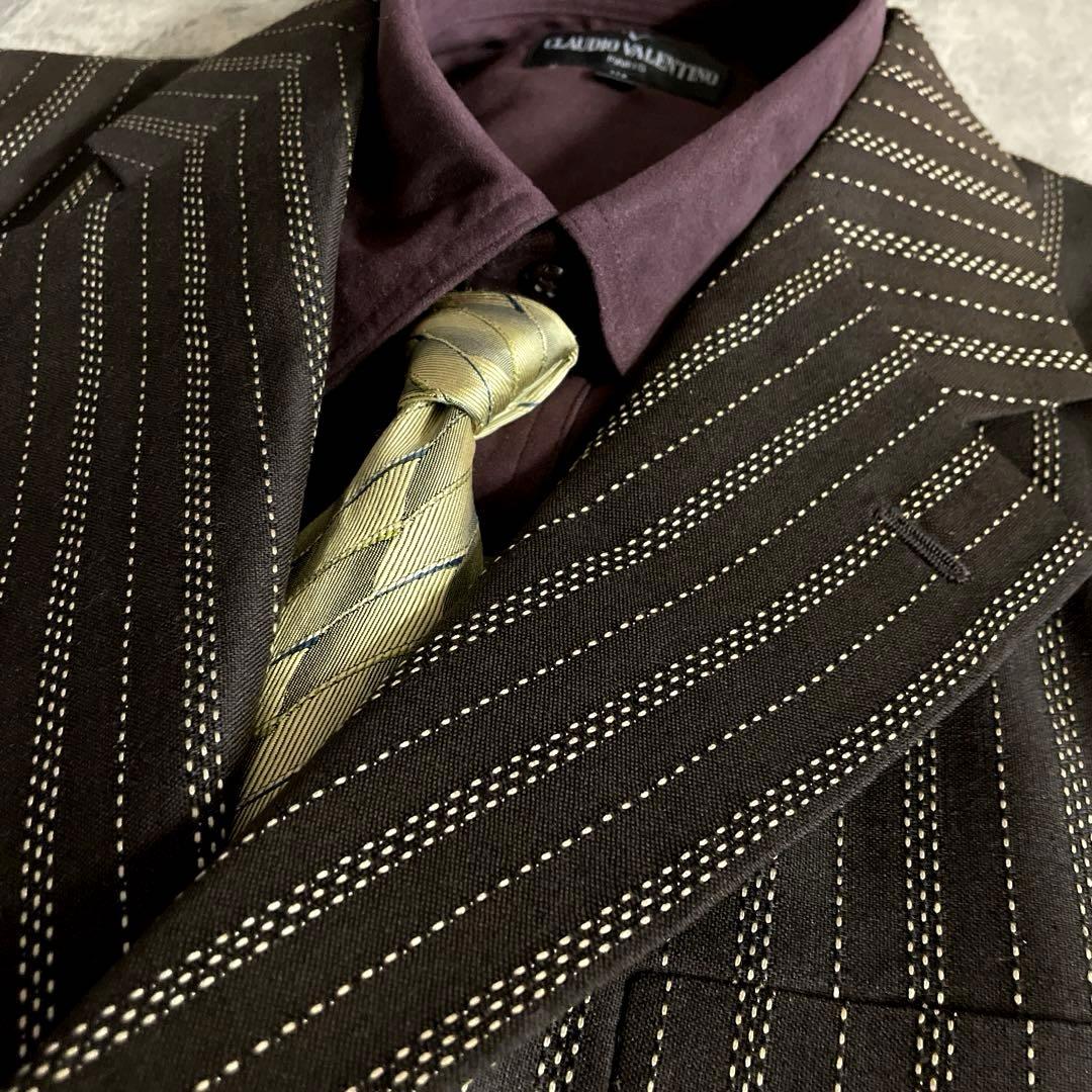 未使用 Yves Saint Laurent ネクタイ ステッチストライプスーツ