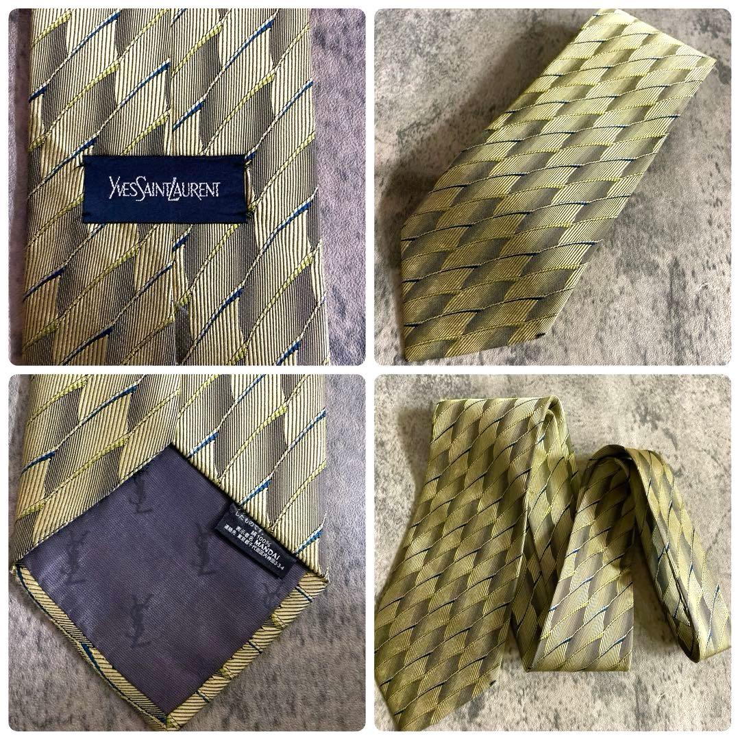 未使用 Yves Saint Laurent ネクタイ ステッチストライプスーツ