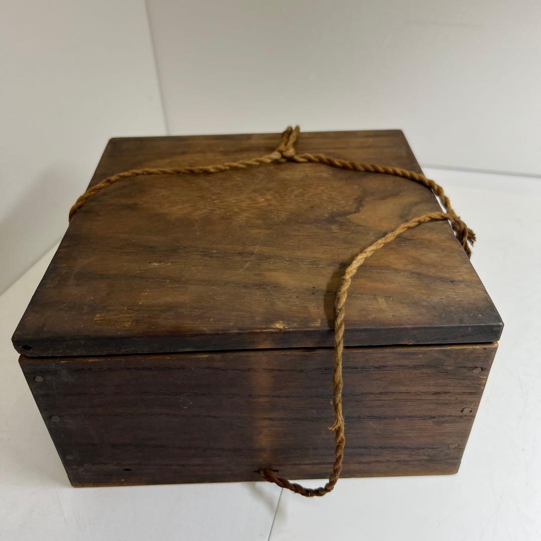 中国明時代　竜泉窯青磁茶碗　木箱　口径13.8㎝　東Y8-0205☆2Fタサコサ