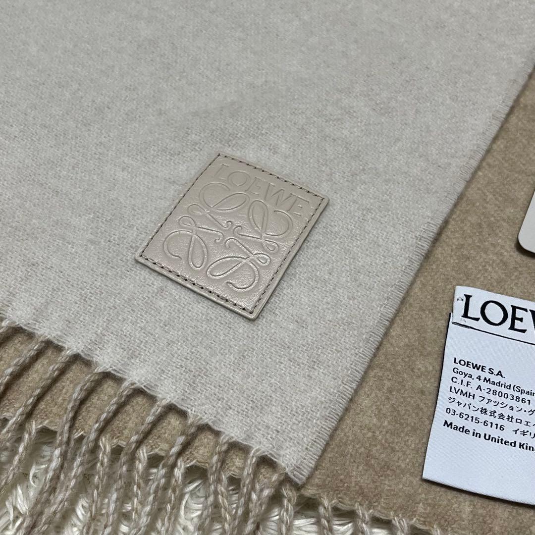 LOEWE ロエベ　マフラー　アナグラム　レザーパッチ　ウール　カシミヤ