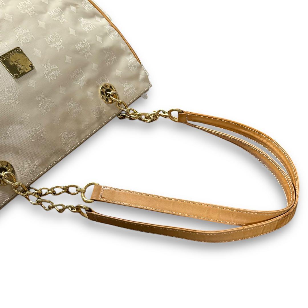 MCM ヴィセトス チェーン トートバッグ ナイロン レザー 肩掛け ドイツ製