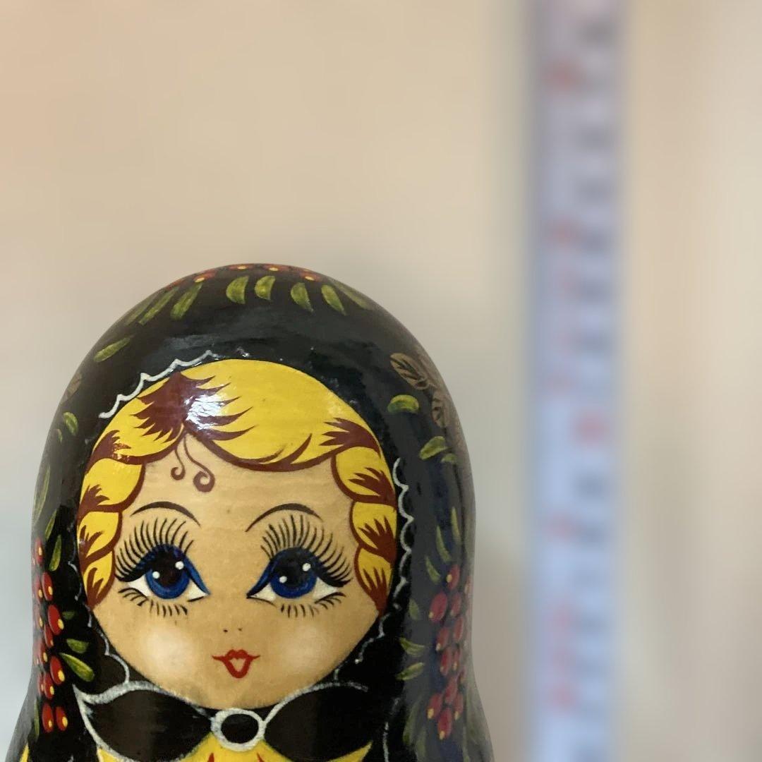 ロシア民芸品マトリョーシカ10個セット 手描き25センチ