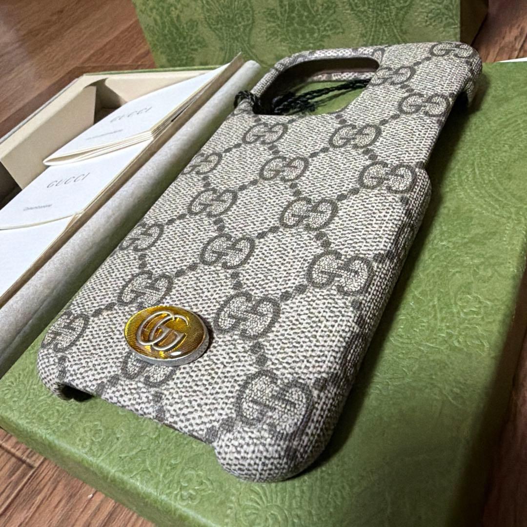 新品タグ付き‼️ グッチ GUCCI GGパターン iPhone14Pro ケース