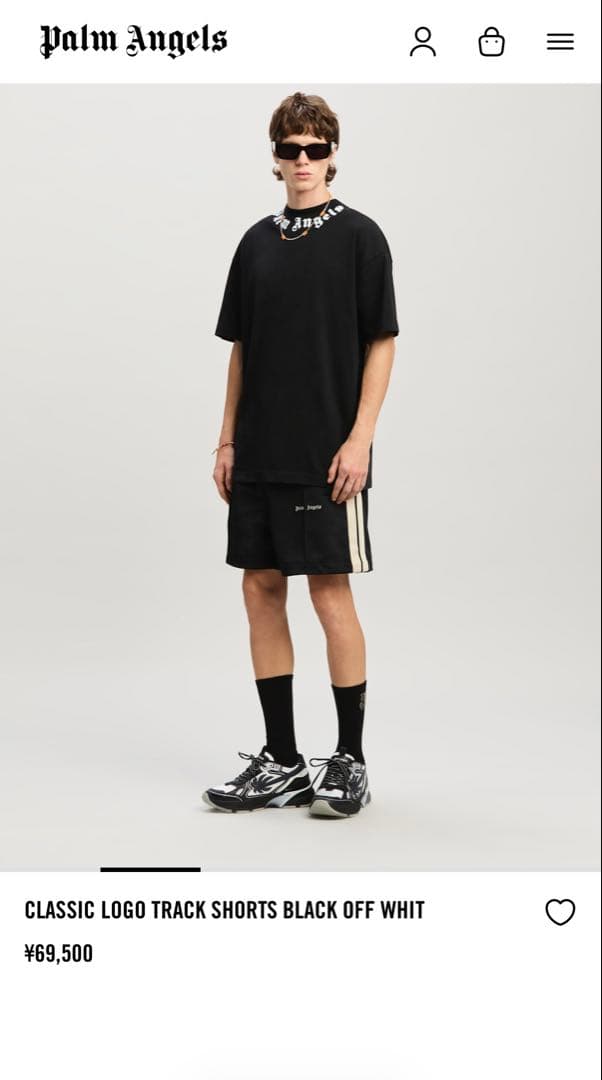 パンツ CLASSIC LOGO TRACK SHORTS BLACK OFF WHIT