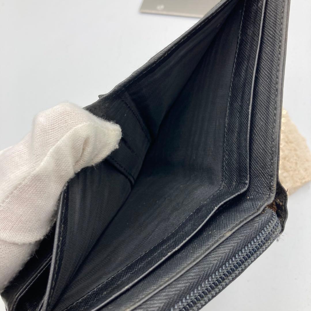 PRADA プラダ　折り財布　ブラック　サフィアーノ　250A
