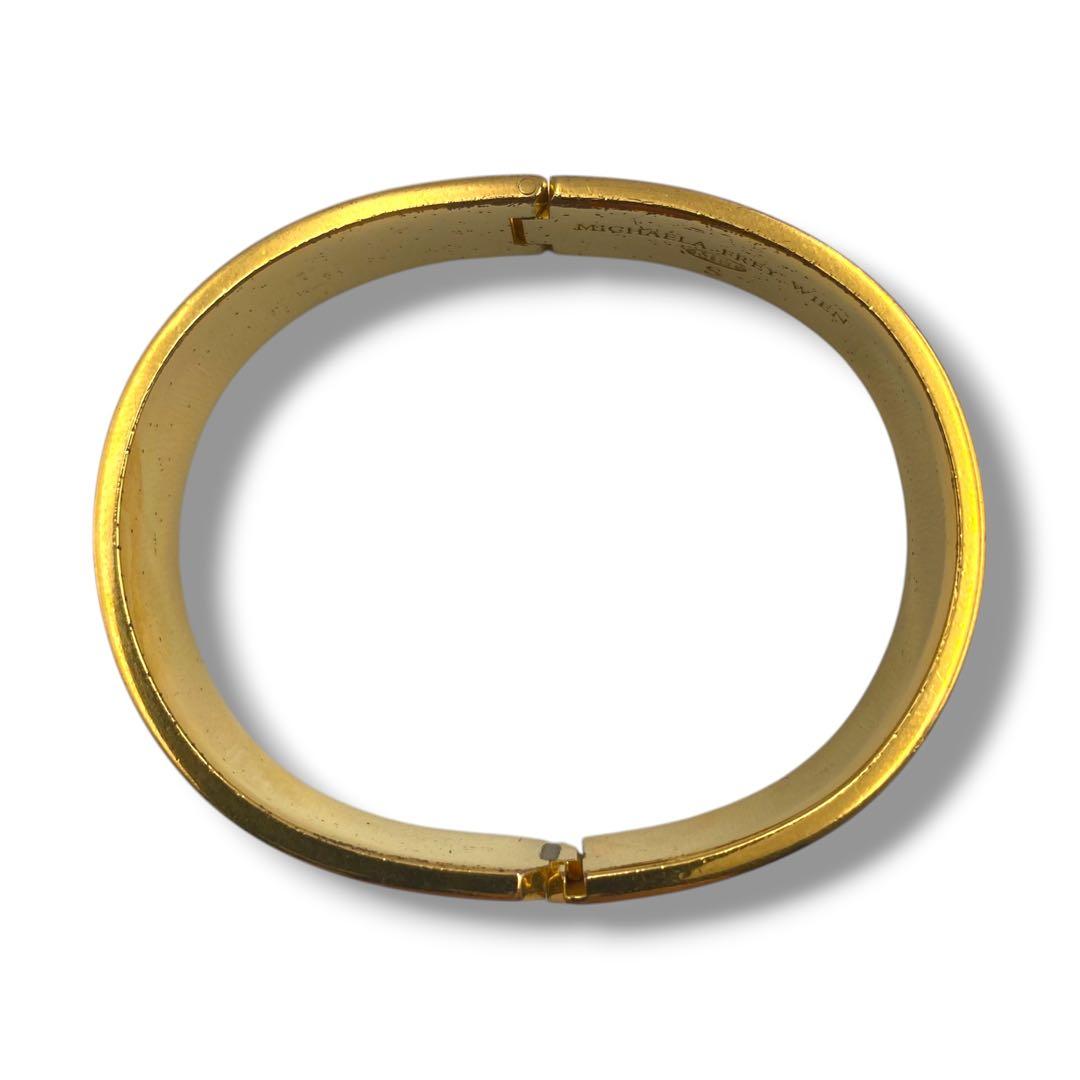 美品 MICHAELA FREY ミカエラフレイ バングル S 花柄 黒 金