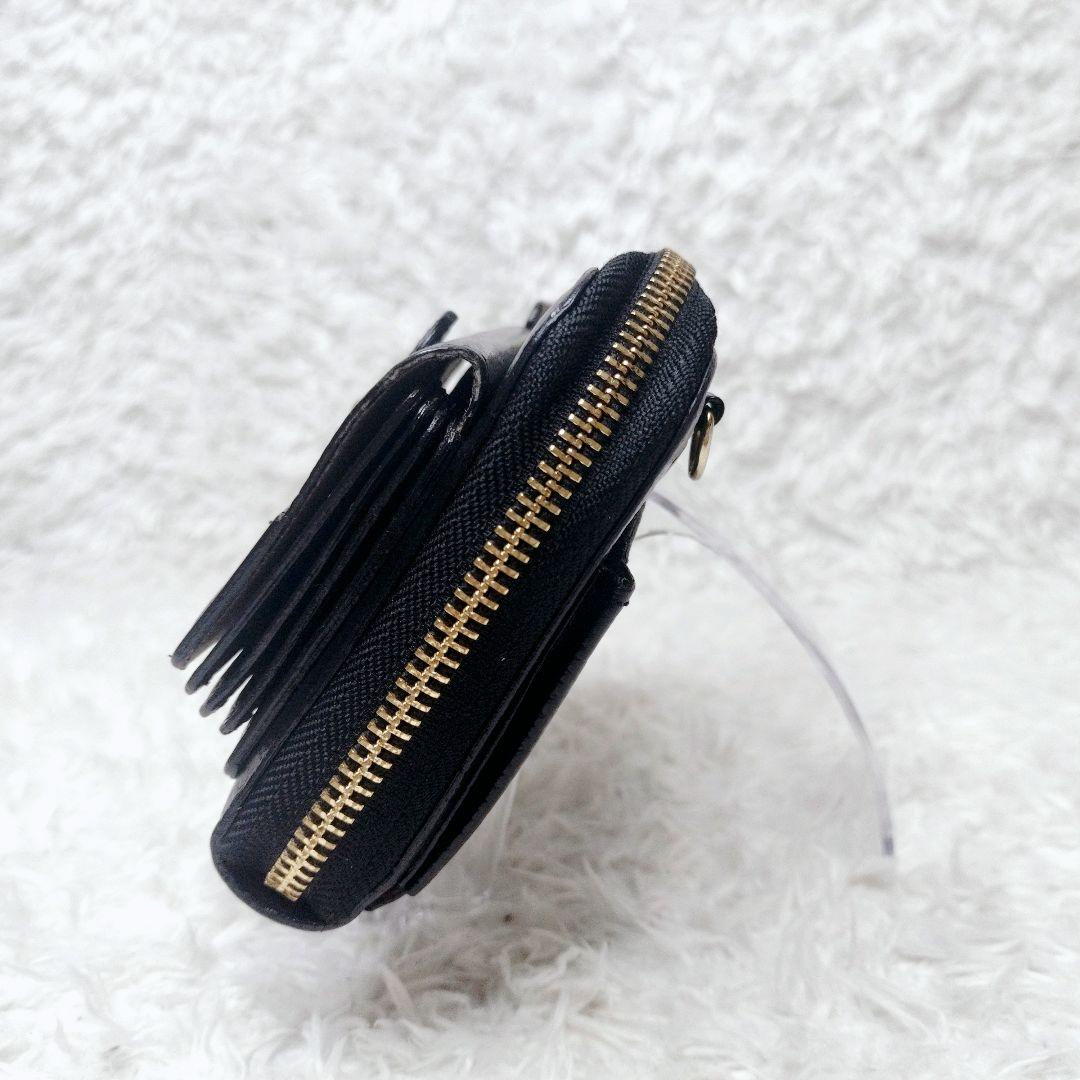 美品✨️ HerSchedule トランク スマホショルダー 財布 レザー　黒