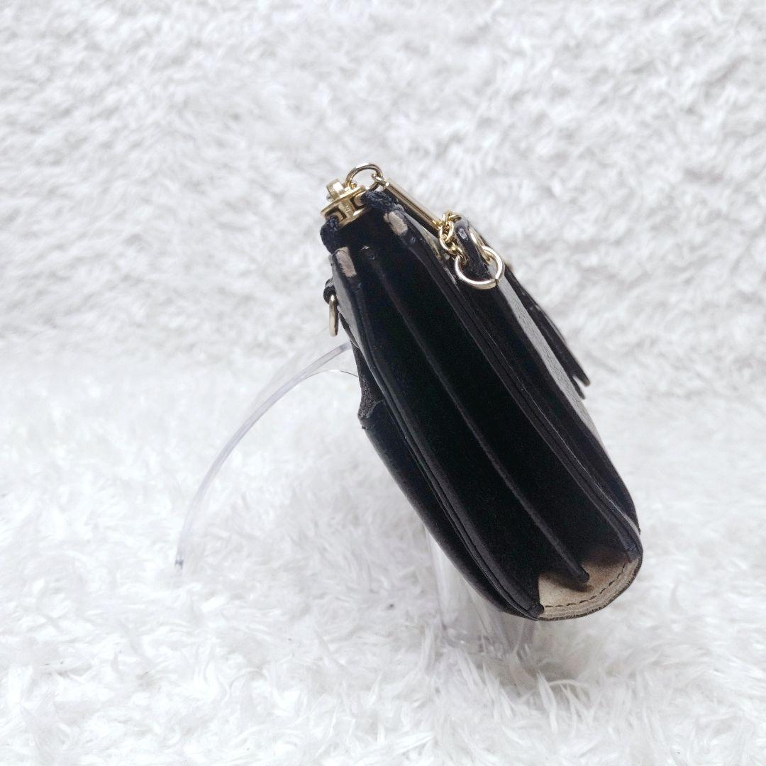 美品✨️ HerSchedule トランク スマホショルダー 財布 レザー　黒