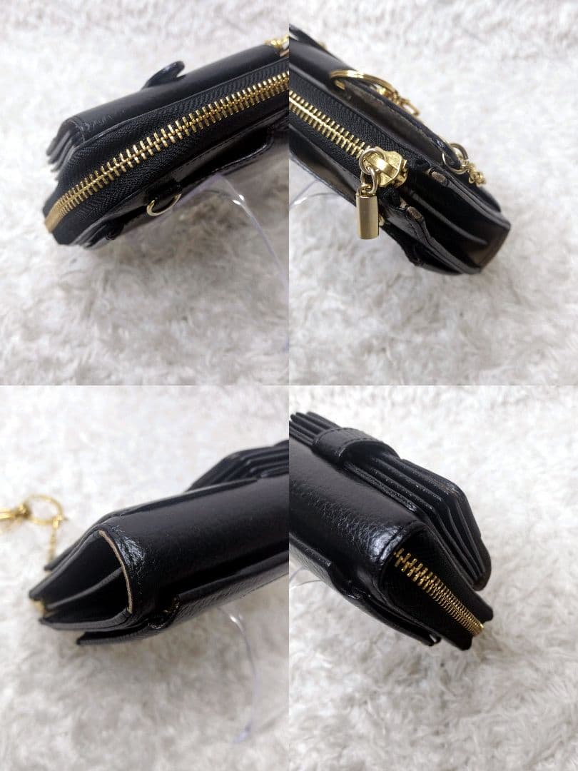 美品✨️ HerSchedule トランク スマホショルダー 財布 レザー　黒