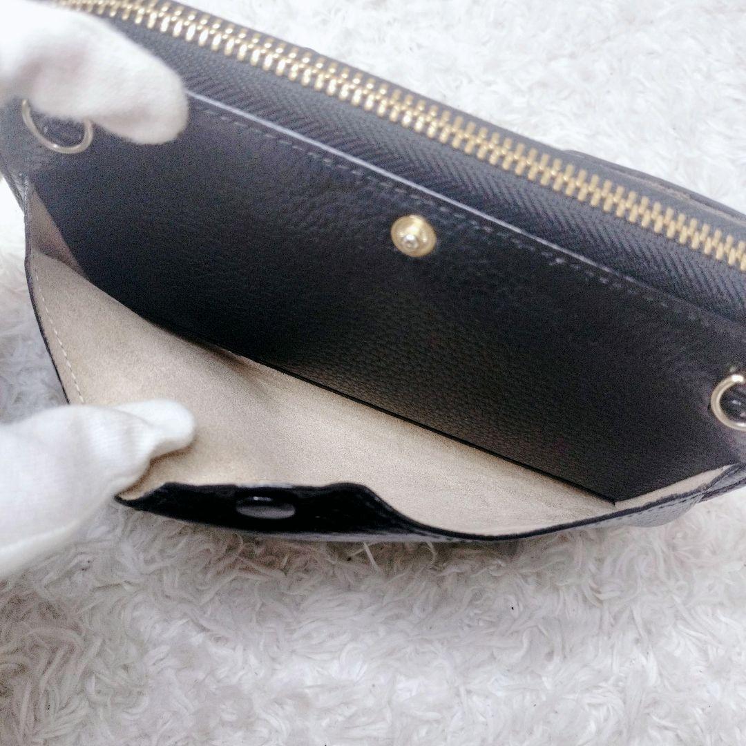 美品✨️ HerSchedule トランク スマホショルダー 財布 レザー　黒