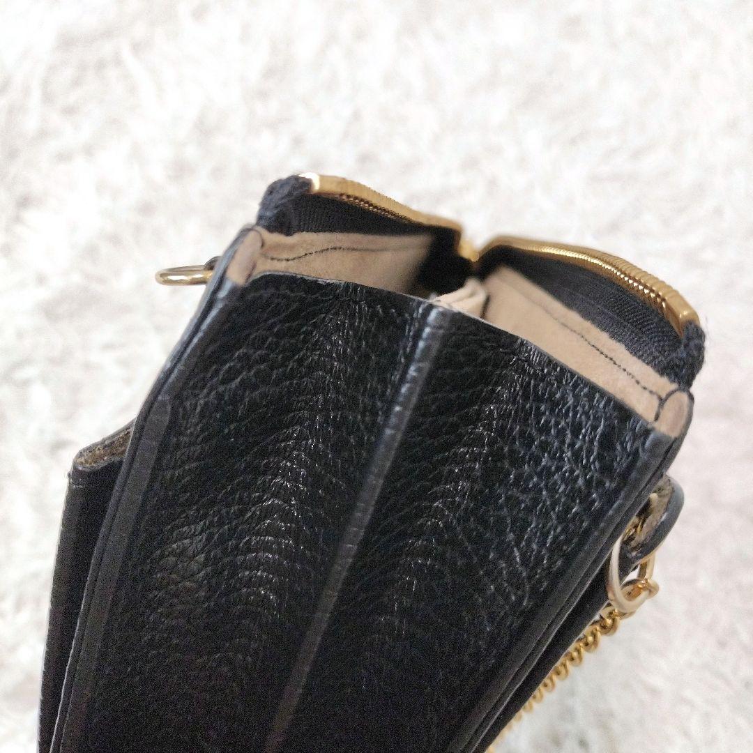 美品✨️ HerSchedule トランク スマホショルダー 財布 レザー　黒