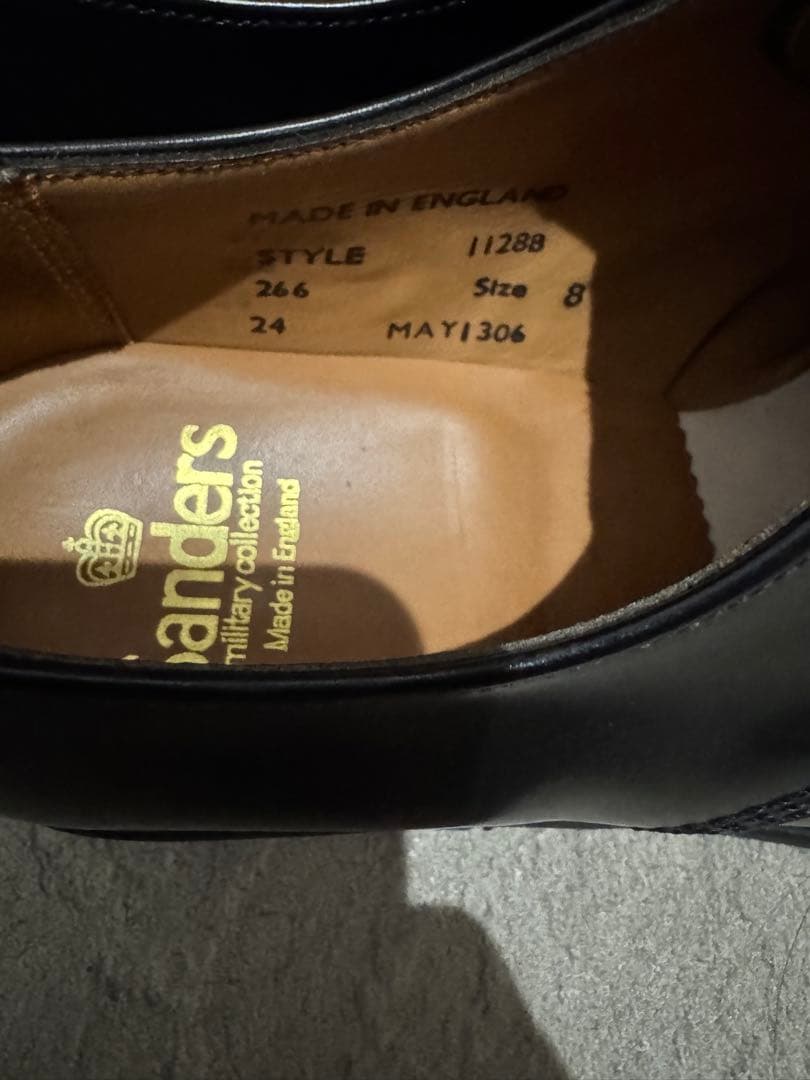 Sanders Military Derby Shoe GB 8 ブラック
