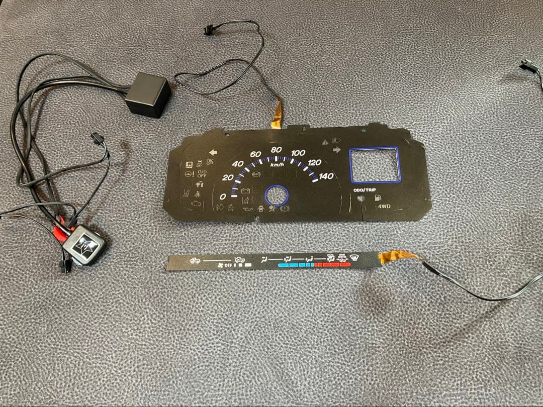 ハイゼットジャンボ　ＥＬメーターパネル　エアコンパネル　2点セット　ブラック