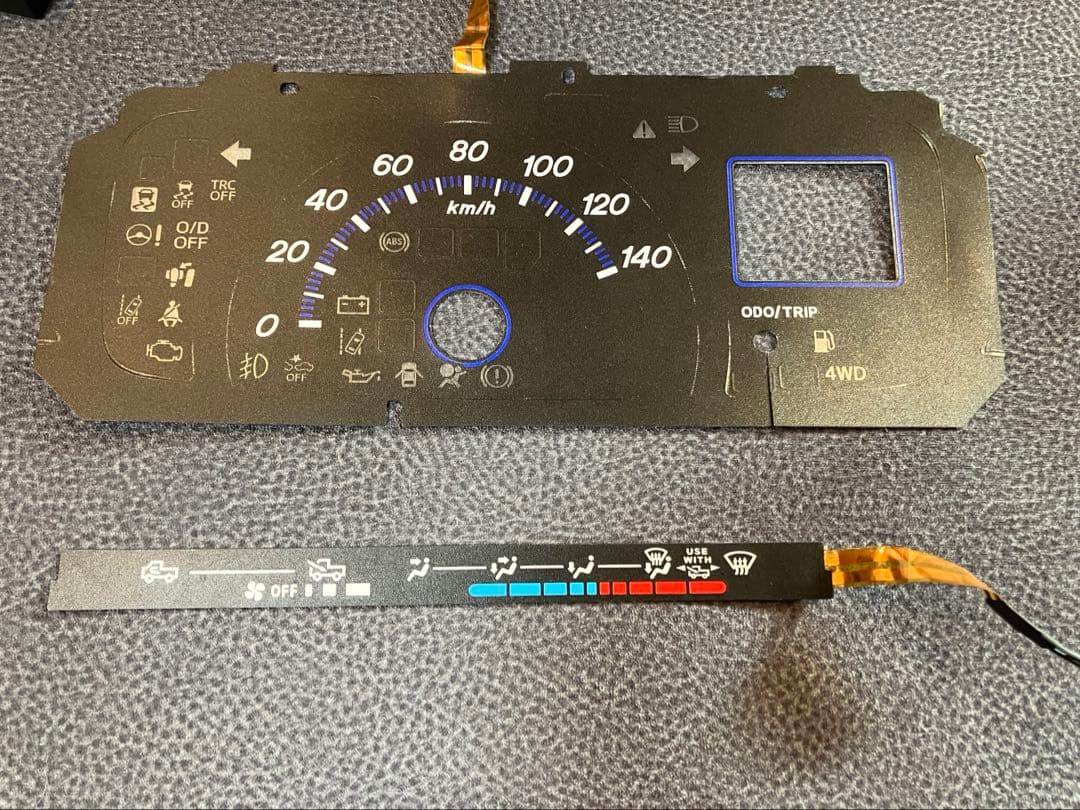 ハイゼットジャンボ　ＥＬメーターパネル　エアコンパネル　2点セット　ブラック